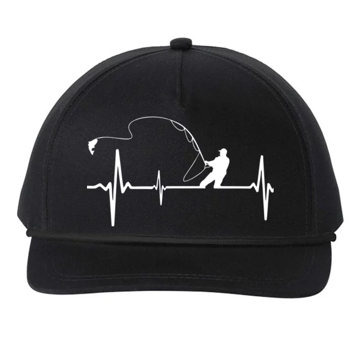 Fly Fishing Heartbeat Pulse Snapback Five-Panel Rope Hat