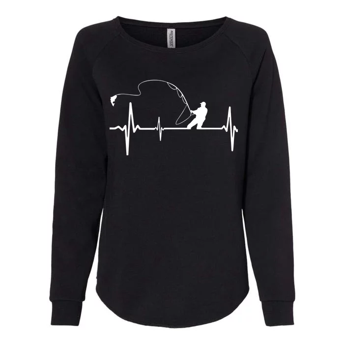 Fly Fishing Heartbeat Pulse Womens California Wash Sweatshirt