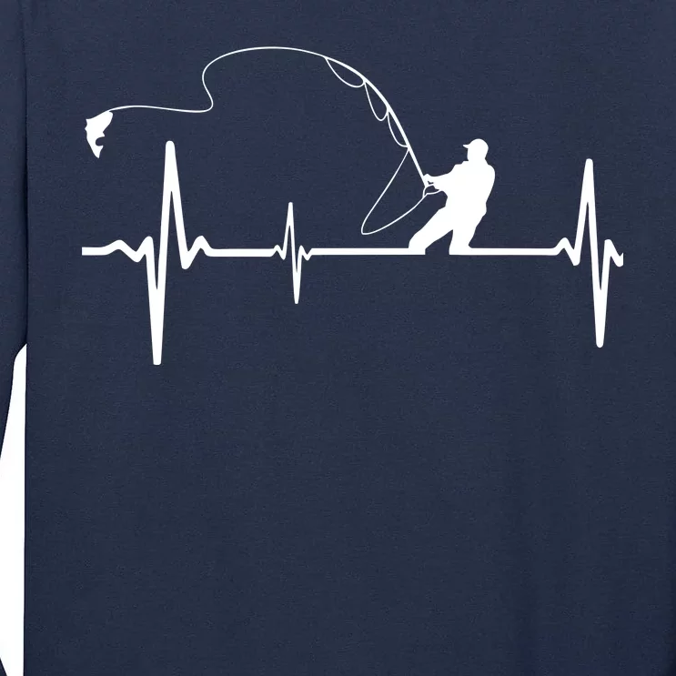 Fly Fishing Heartbeat Pulse Tall Long Sleeve T-Shirt