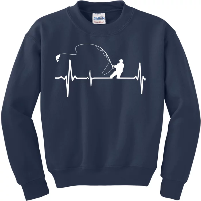 Fly Fishing Heartbeat Pulse Kids Sweatshirt