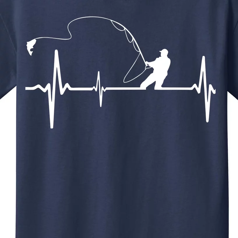 Fly Fishing Heartbeat Pulse Kids T-Shirt