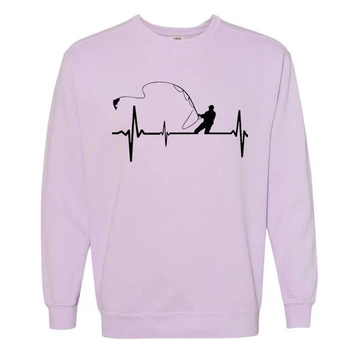 Fly Fishing Heartbeat Pulse Garment-Dyed Sweatshirt