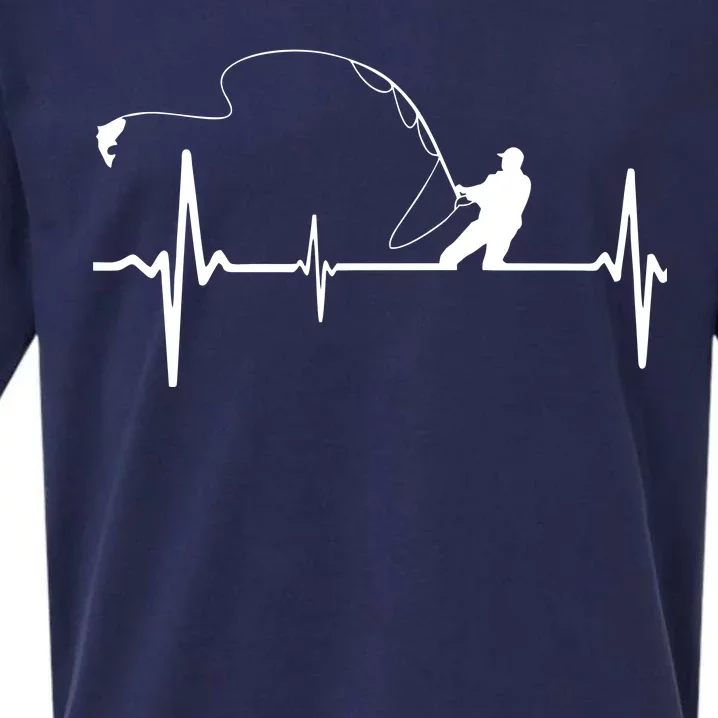 Fly Fishing Heartbeat Pulse Sueded Cloud Jersey T-Shirt