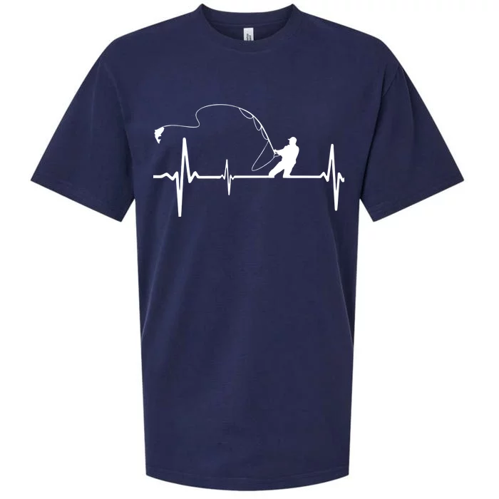 Fly Fishing Heartbeat Pulse Sueded Cloud Jersey T-Shirt