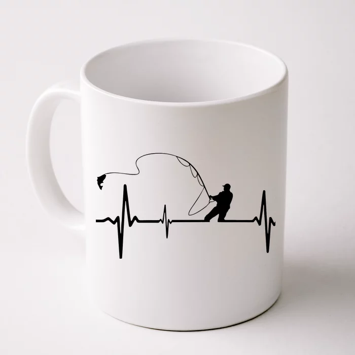 Fly Fishing Heartbeat Pulse Front & Back Coffee Mug