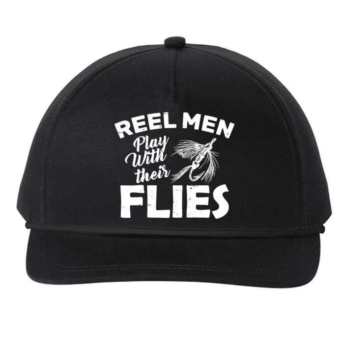 Fly Fishing Reel Men Play With Their Flies Snapback Five-Panel Rope Hat