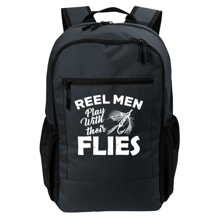 Fly Fishing Reel Men Play With Their Flies Daily Commute Backpack