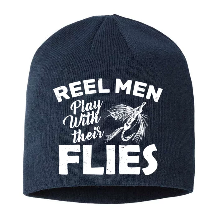 Fly Fishing Reel Men Play With Their Flies 8 1/2in Sustainable Knit Beanie