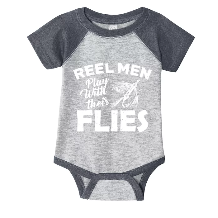 Fly Fishing Reel Men Play With Their Flies Infant Baby Jersey Bodysuit