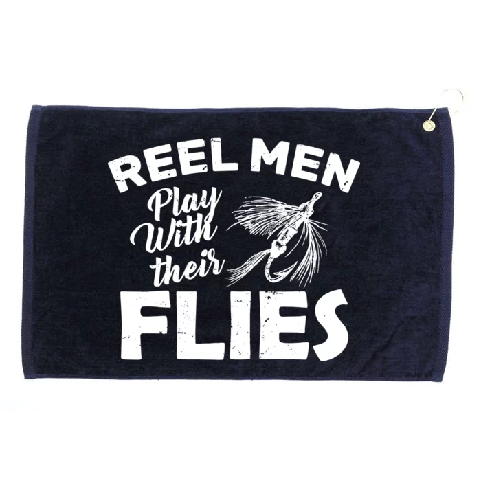 Fly Fishing Reel Men Play With Their Flies Grommeted Golf Towel