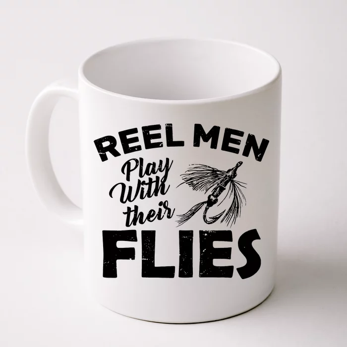 Fly Fishing Reel Men Play With Their Flies Front & Back Coffee Mug