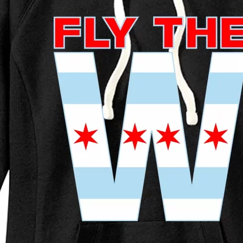 Fly The W Chicago Flag Women's Fleece Hoodie