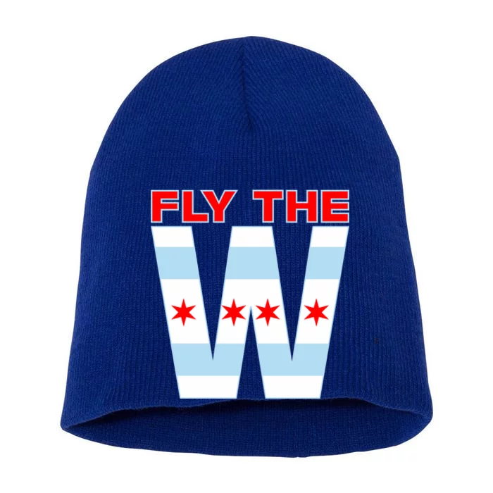 Fly The W Chicago Flag Short Acrylic Beanie