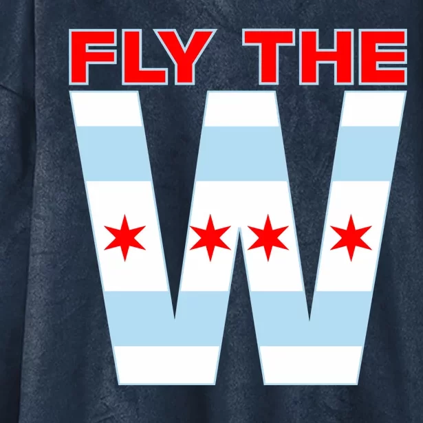 Fly The W Chicago Flag Hooded Wearable Blanket