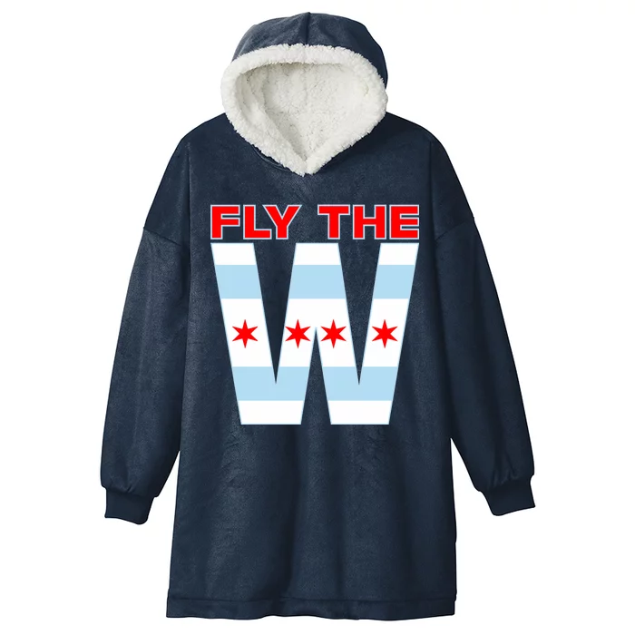 Fly The W Chicago Flag Hooded Wearable Blanket