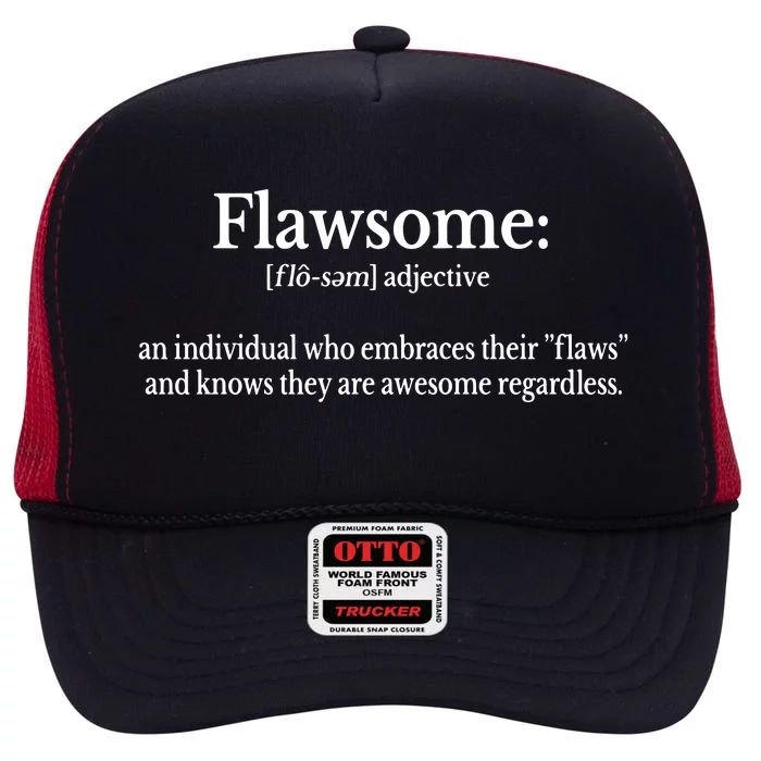 Flawsome Love Yourself Self Care Premium High Crown Mesh Trucker Hat