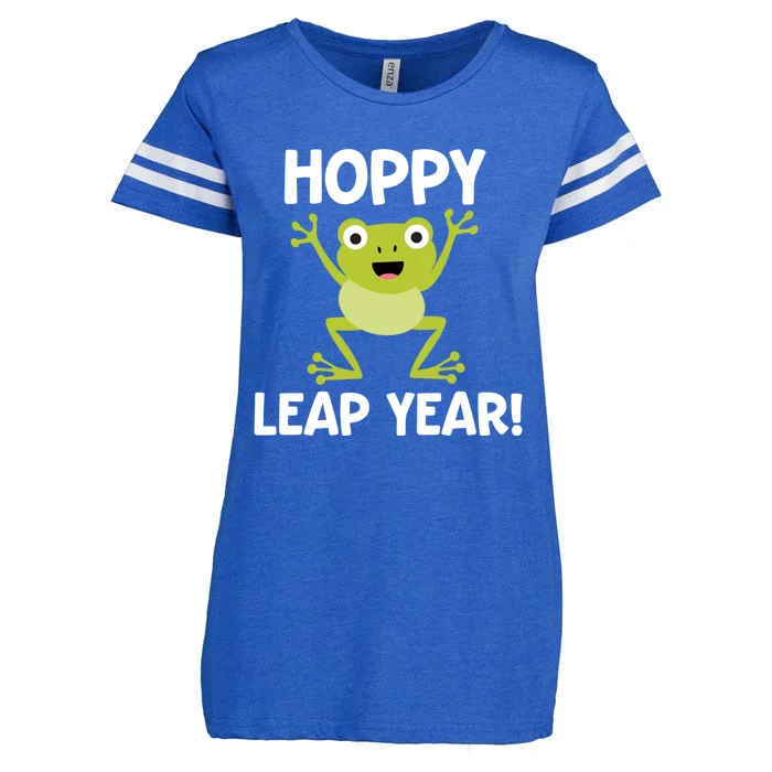 Funny Leap Year Teacher Gift Hoppy Pun February 29 Frog Cute Gift Enza Ladies Jersey Football T-Shirt