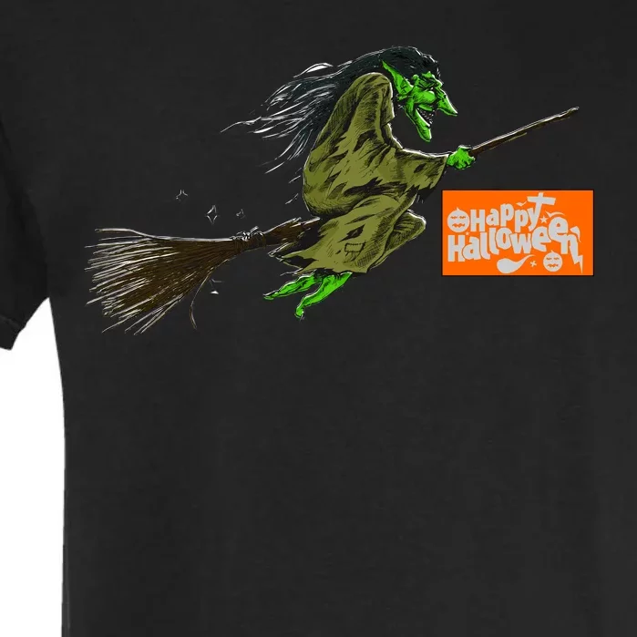 Flying Halloween Witch Garment-Dyed Heavyweight T-Shirt