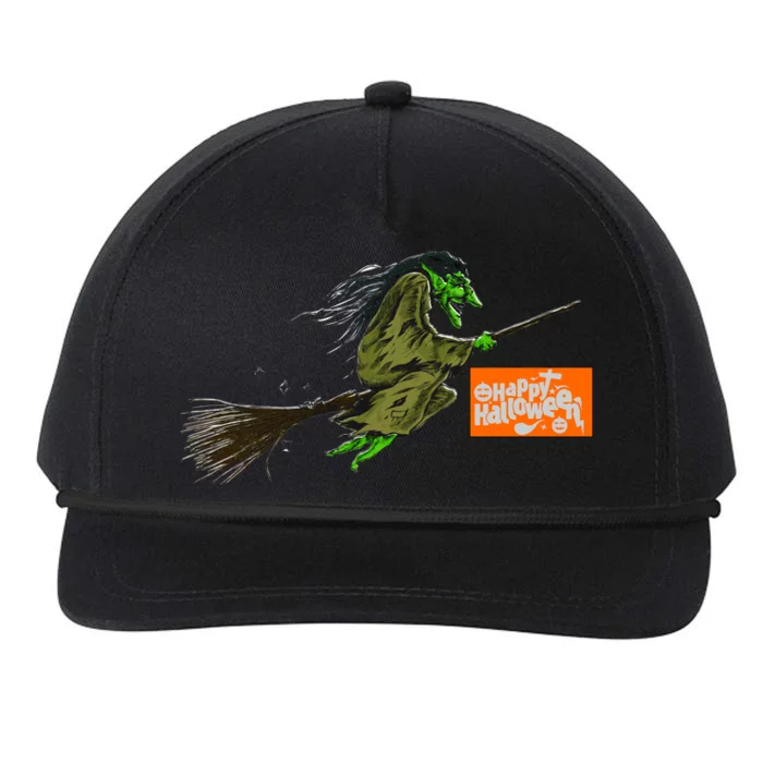 Flying Halloween Witch Snapback Five-Panel Rope Hat