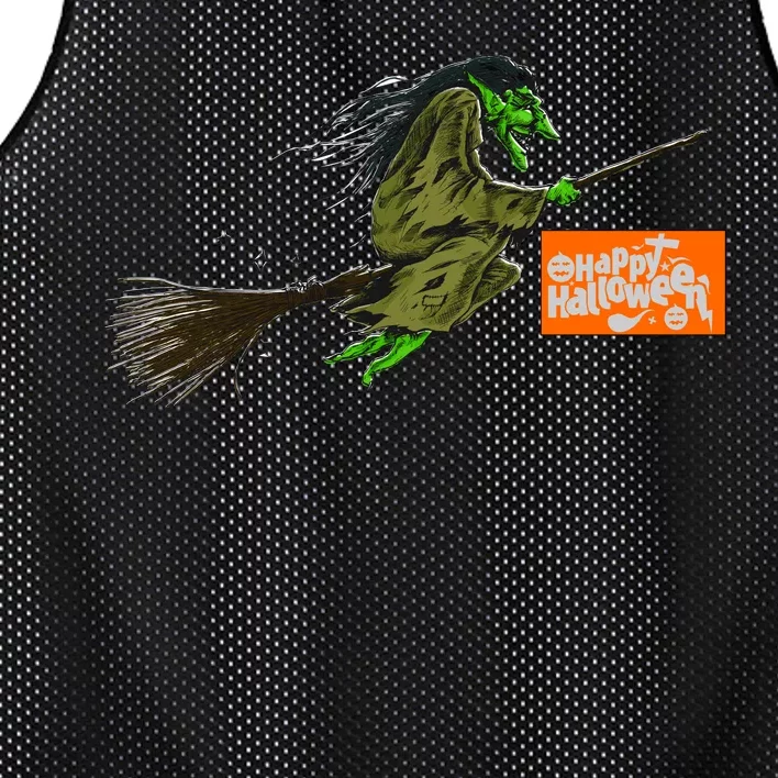 Flying Halloween Witch Mesh Reversible Basketball Jersey Tank