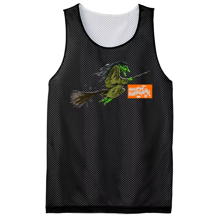 Flying Halloween Witch Mesh Reversible Basketball Jersey Tank