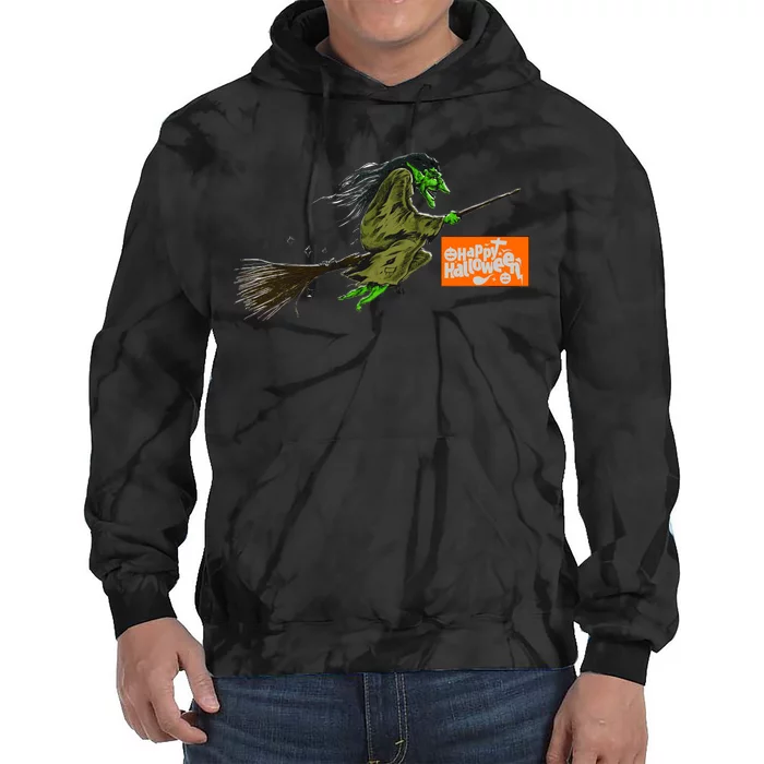 Flying Halloween Witch Tie Dye Hoodie