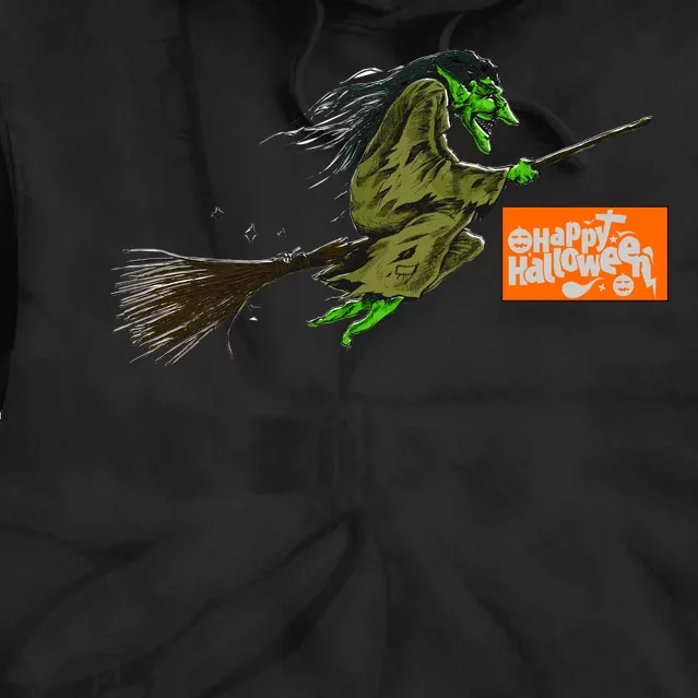 Flying Halloween Witch Tie Dye Hoodie