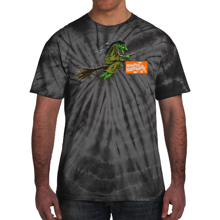 Flying Halloween Witch Tie-Dye T-Shirt