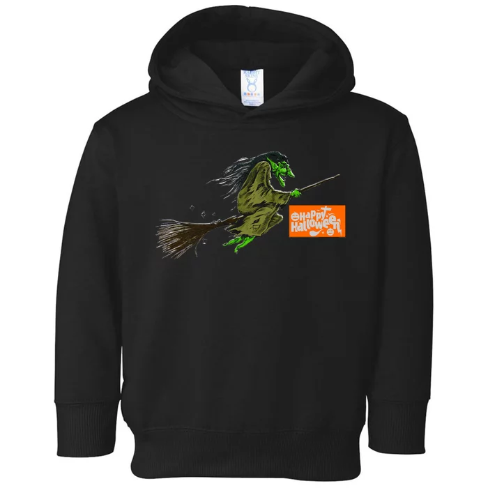 Flying Halloween Witch Toddler Hoodie