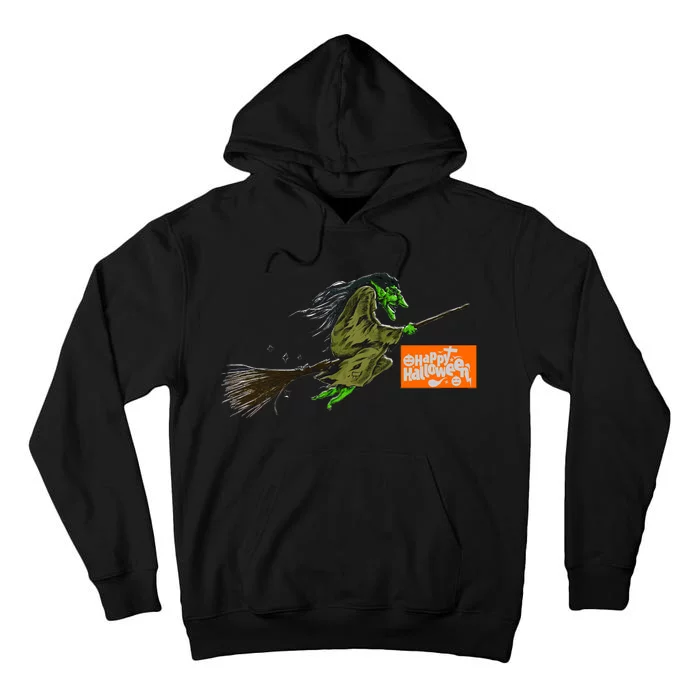 Flying Halloween Witch Tall Hoodie