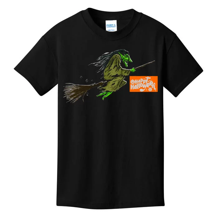 Flying Halloween Witch Kids T-Shirt