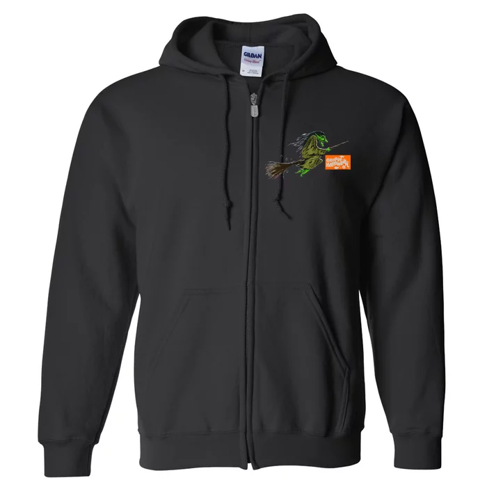 Flying Halloween Witch Full Zip Hoodie