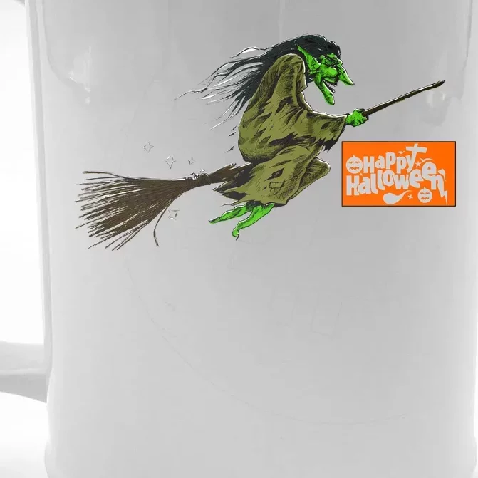 Flying Halloween Witch Front & Back Beer Stein