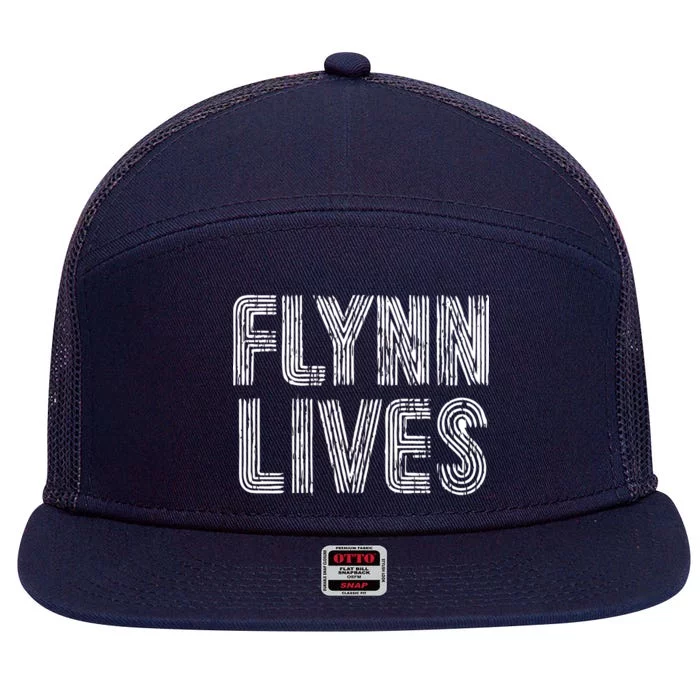 Flynn Lives Retro Logo 7 Panel Mesh Trucker Snapback Hat