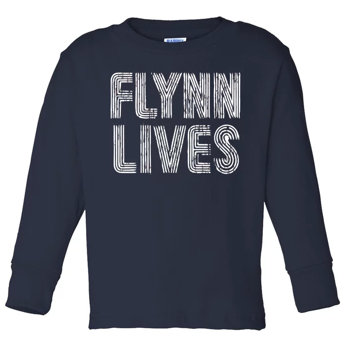 Flynn Lives Retro Logo Toddler Long Sleeve Shirt