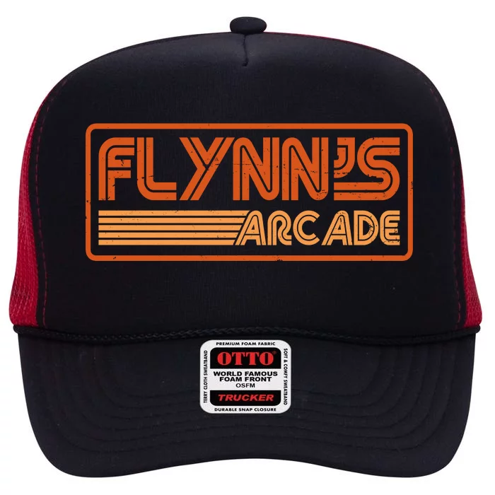 Flynn's Arcade Vintage Retro 80's Logo High Crown Mesh Trucker Hat