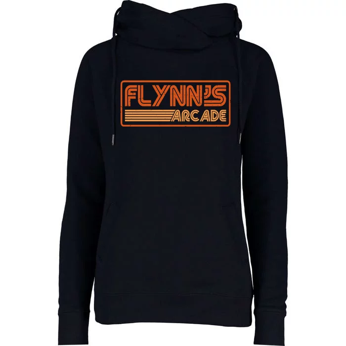 Flynn's Arcade Vintage Retro 80's Logo Womens Funnel Neck Pullover Hood