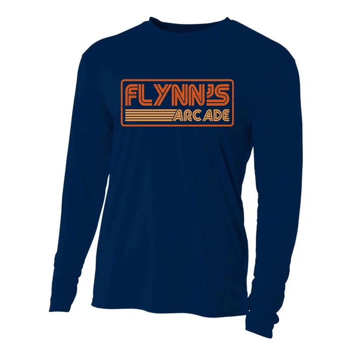 Flynn's Arcade Vintage Retro 80's Logo Cooling Performance Long Sleeve Crew