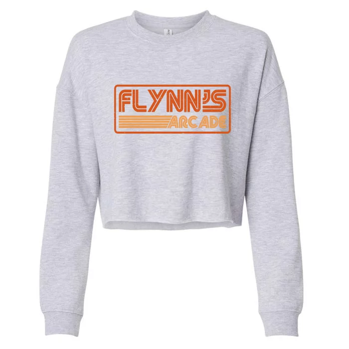 Flynn's Arcade Vintage Retro 80's Logo Cropped Pullover Crew