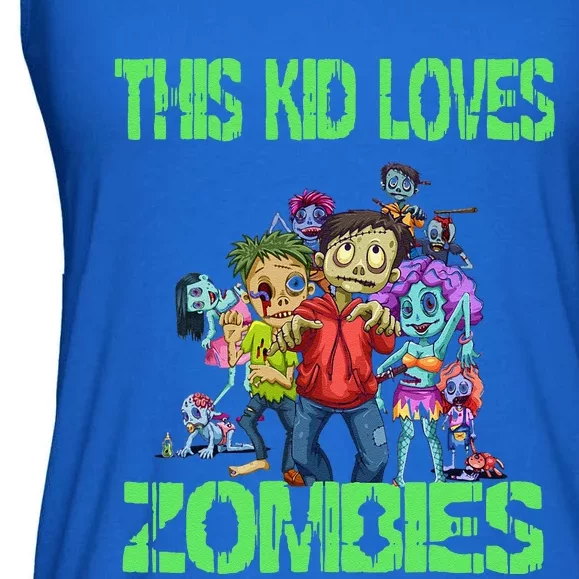 Funny Loves Zombies Funny Zombie Halloween Ladies Essential Flowy Tank