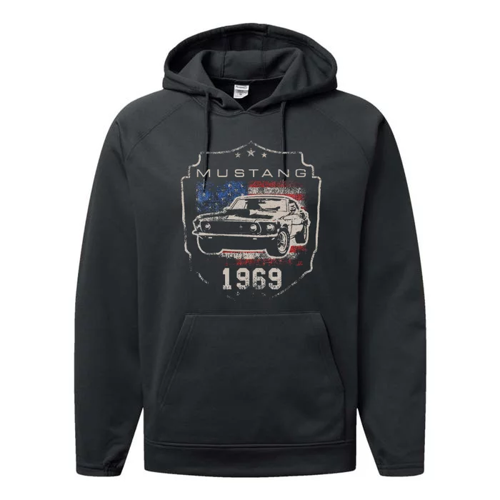 F.O.R.D. M.U.S.T.A.N.G 1969 Flag Performance Fleece Hoodie