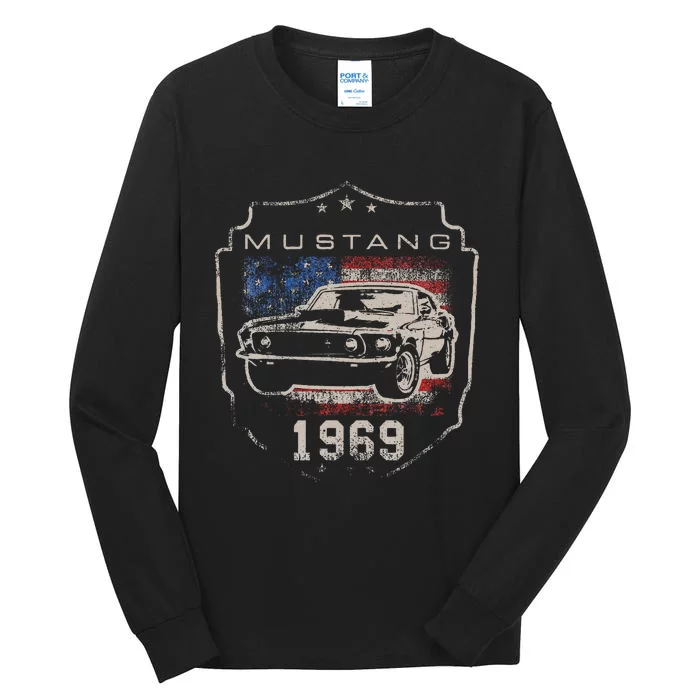 F.O.R.D. M.U.S.T.A.N.G 1969 Flag Tall Long Sleeve T-Shirt