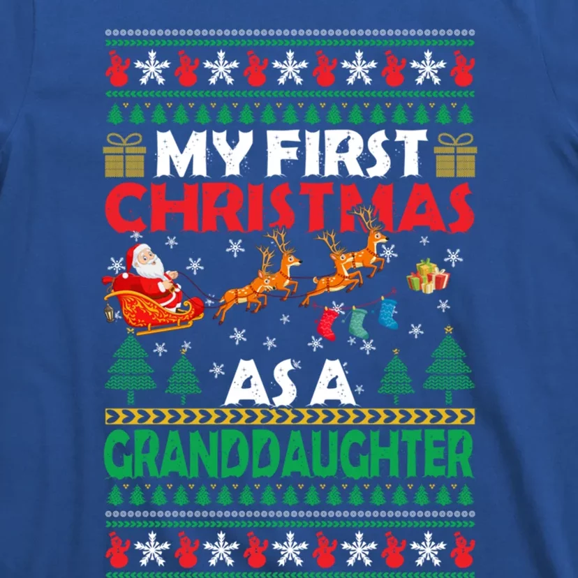 Family My 1st First Christmas As A Granddaughter Ugly Xmas Gift T-Shirt