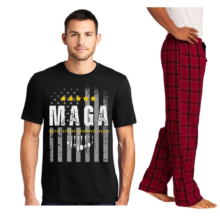 Funny Maga 2024 Maga Maybe Afford Groceries Again Pajama Set