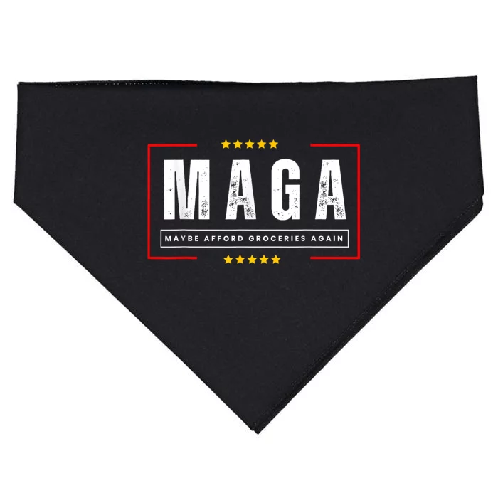 Funny Maga 2024 Maga Maybe Afford Groceries Again USA-Made Doggie Bandana