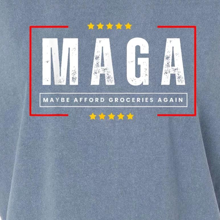 Funny Maga 2024 Maga Maybe Afford Groceries Again Garment-Dyed Women's Muscle Tee