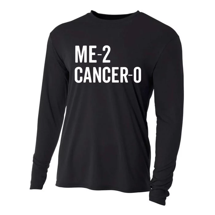 Funny Me 2 Cancer 0 I Beat Cancer Twice Brave Survivor Cute Cooling Performance Long Sleeve Crew