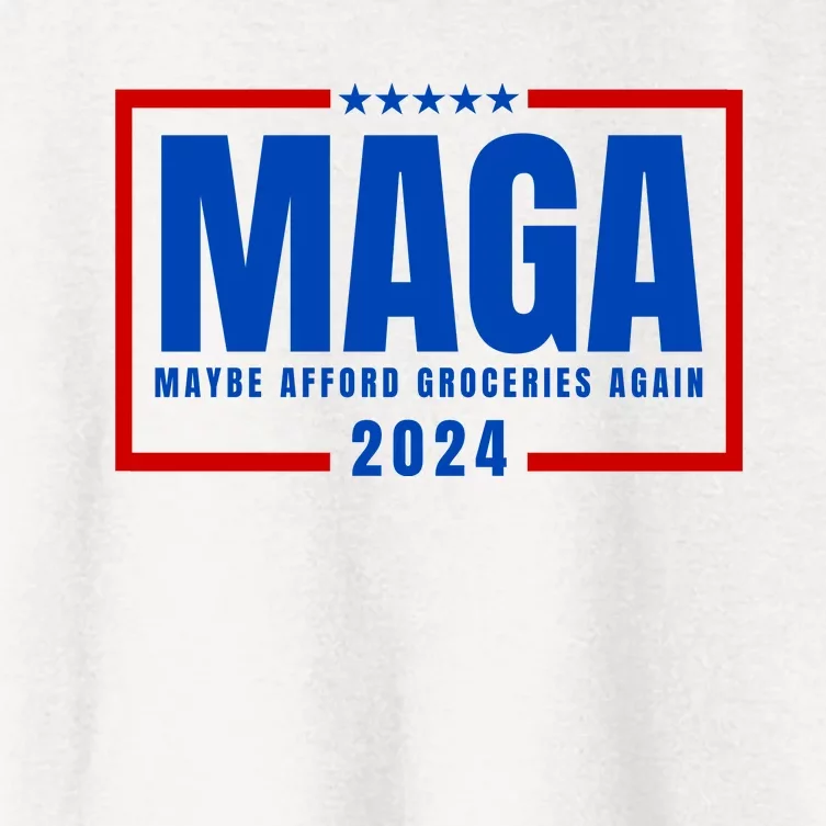 Funny Maga 2024 Maga Maybe Afford Groceries Again Women's Crop Top Tee