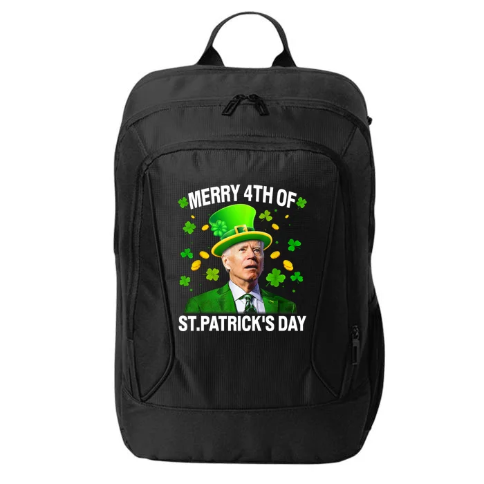 Funny Merry 4th Of St PatrickS Day Joe Biden Leprechaun Hat Gift City Backpack