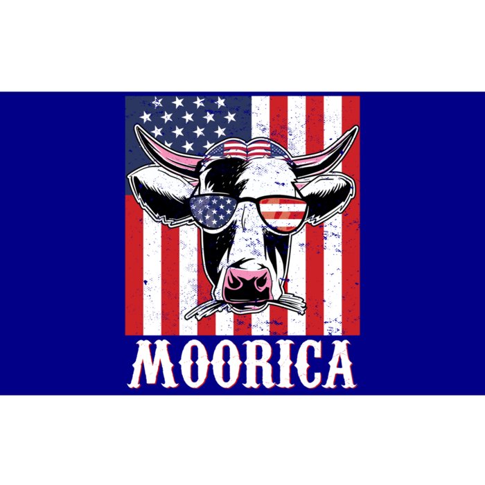 Funny Moorica 4th Of July Usa Flag Patriotic Cow Farmer Great Gift Bumper Sticker